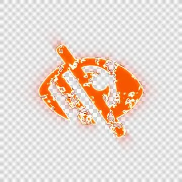 Burning icon low vision on transparent background. Looks like burnt paper Stockillustratie