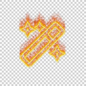 Burning icon magic on transparent background. Flames and small fire Stock Illustration