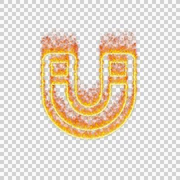 Burning icon magnet on transparent background. Flames and small fire 스톡 일러스트