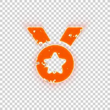 Burning icon medal on transparent background. Looks like burnt paper Stock Illustration