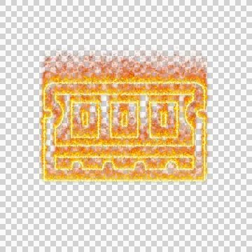 Burning icon memory on transparent background. Flames and small fire Stock Illustration