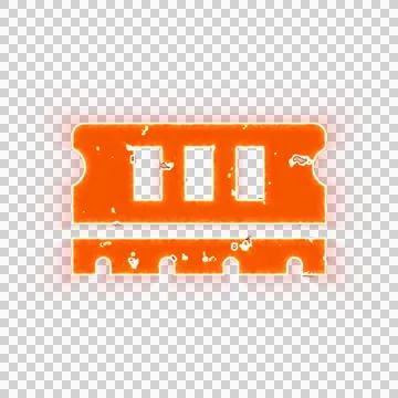 Burning icon memory on transparent background. Looks like burnt paper Stock Illustration