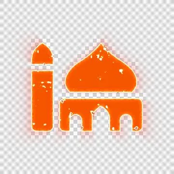 Burning icon mosque on transparent background. Looks like burnt paper 스톡 일러스트