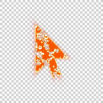 Burning icon mouse pointer on transparent background. Looks like burnt paper 库存插图
