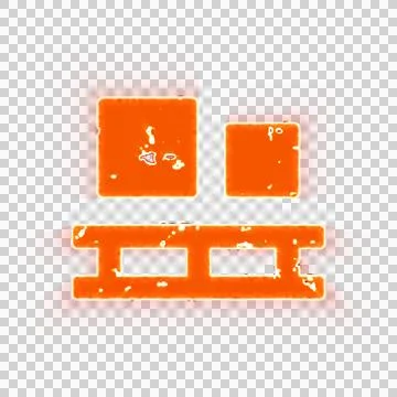Burning icon pallet on transparent background. Looks like burnt paper 库存插图