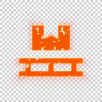 Burning icon pallet on transparent background. Looks like burnt paper 库存插图