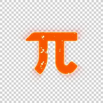 Burning icon pi on transparent background. Looks like burnt paper 스톡 일러스트