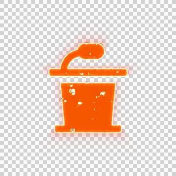 Burning icon podium on transparent background. Looks like burnt paper 스톡 일러스트