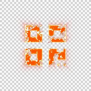 Burning icon qrcode on transparent background. Looks like burnt paper Illustrazione stock