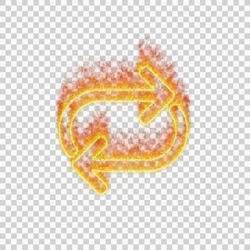 Burning icon repeat on transparent background. Flames and small fire Stock Illustration