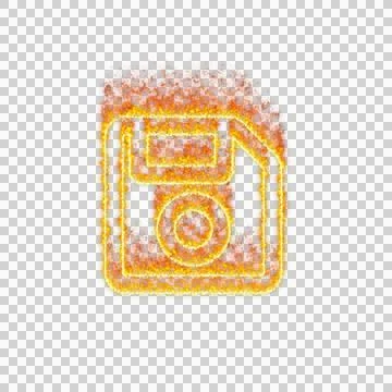 Burning icon save on transparent background. Flames and small fire Stock Illustration