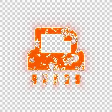 Burning icon shredder on transparent background. Looks like burnt paper 스톡 일러스트