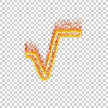 Burning icon square root on transparent background. Flames and small fire Stock Illustration