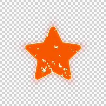 Burning icon star on transparent background. Looks like burnt paper 스톡 일러스트