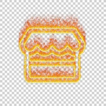 Burning icon store on transparent background. Flames and small fire Ilustración de archivo