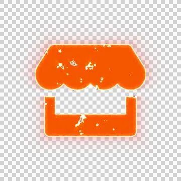 Burning icon store on transparent background. Looks like burnt paper Ilustración de archivo