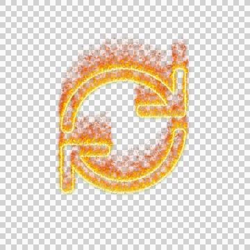 Burning icon sync on transparent background. Flames and small fire Stock Illustration