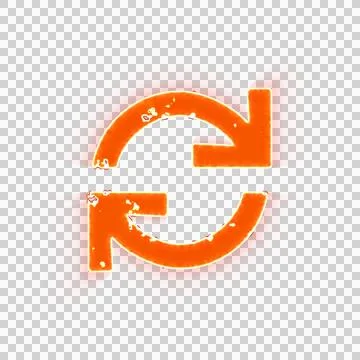 Burning icon sync on transparent background. Looks like burnt paper Stock Illustration