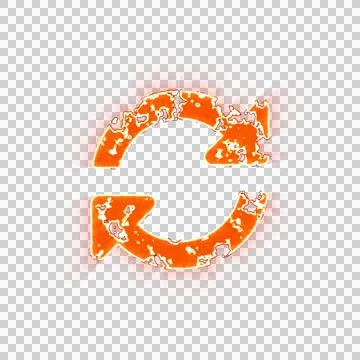 Burning icon sync  on transparent background. Looks like burnt paper Stock Illustration