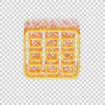 Burning icon table on transparent background. Flames and small fire Illustrazione stock