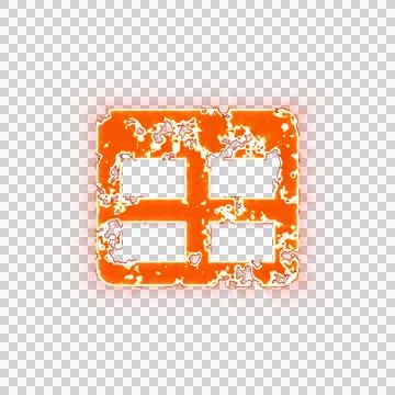 Burning icon table on transparent background. Looks like burnt paper Illustrazione stock