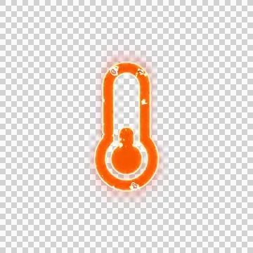 Burning icon thermometer quarter on transparent background. Looks like burnt Stock Illustration