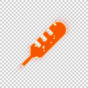 Burning icon thermometer on transparent background. Looks like burnt paper Stock Illustration