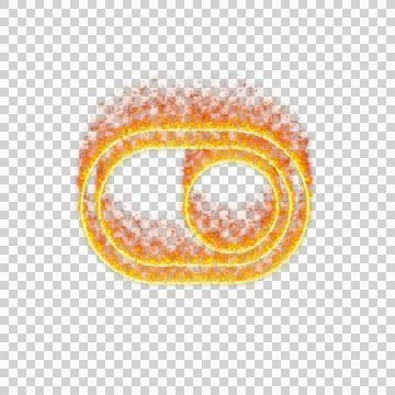 Burning icon toggle on on transparent background. Flames and small fire Stock Illustration