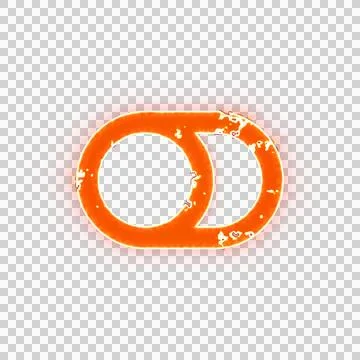 Burning icon toggle off on transparent background. Looks like burnt paper Stock Illustration
