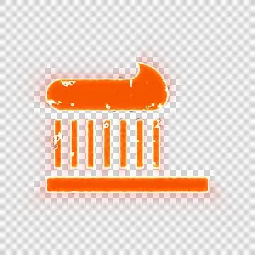 Burning icon toothbrush on transparent background. Looks like burnt paper Stock Illustration