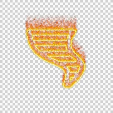 Burning icon tornado on transparent background. Flames and small fire Stock Illustration