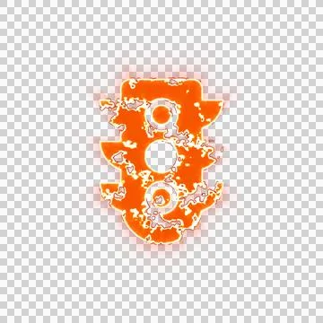 Burning icon traffic light slow on transparent background. Looks like burnt 스톡 일러스트