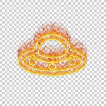 Burning icon ufo on transparent background. Flames and small fire Stock Illustration