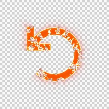 Burning icon undo on transparent background. Looks like burnt paper Stock Illustration