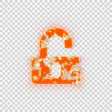 Burning icon unlock on transparent background. Looks like burnt paper Stock Illustration