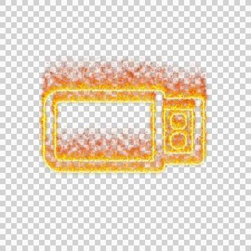Burning icon usb drive on transparent background. Flames and small fire Stockillustratie