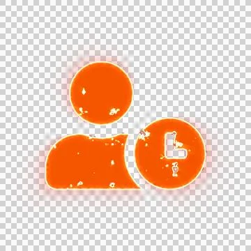 Burning icon user clock on transparent background. Looks like burnt paper Stock Illustration