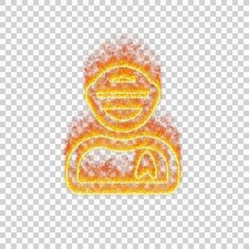 Burning icon user visor on transparent background. Flames and small fire Stock Illustration