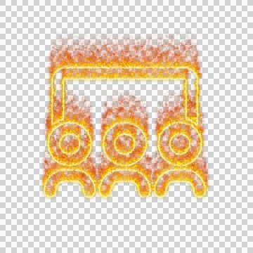 Burning icon users class on transparent background. Flames and small fire Stock Illustration