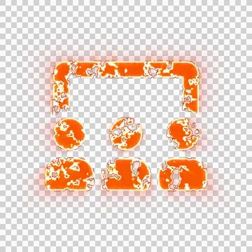 Burning icon users class on transparent background. Looks like burnt paper Stock Illustration
