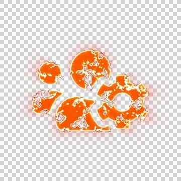 Burning icon users cog on transparent background. Looks like burnt paper Stock Illustration