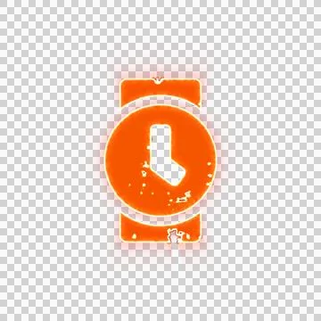 Burning icon watch on transparent background. Looks like burnt paper Stock Illustration