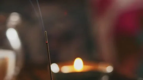 	burning incense Video stock 64334309