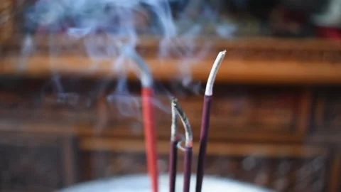 Burning Incense Stock Footage 172961672