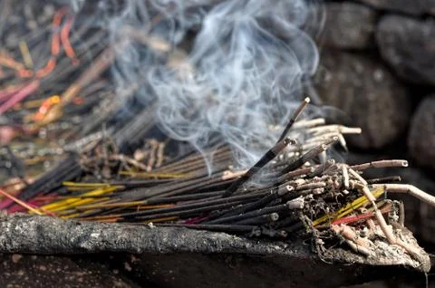 Burning incense Stock Photos