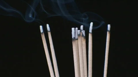 Burning incense with smoke 스톡 동영상 109376