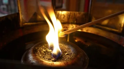 Burning Incense stick of Joss stick Video stock 228024429