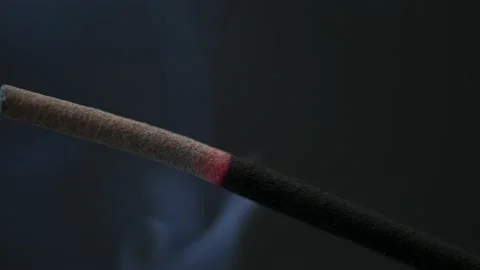 Burning incense stick macro closeup Stock Footage 231393822