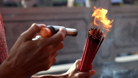Burning Incense Sticks Video stock 159774125