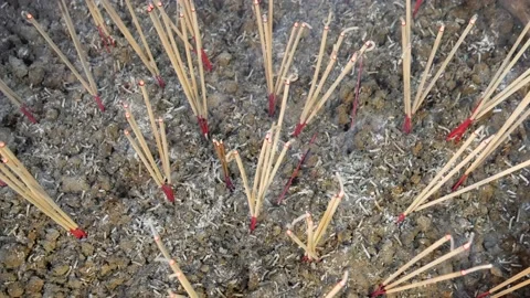 Burning incenses Stock Footage 235816131